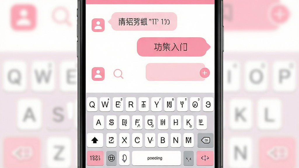 恋爱情侣聊天话术键盘 清爽主界面 无广告横幅 功能入口整齐 粉白配色 图标简约 手机App截图风格 画质干净 无多余元素