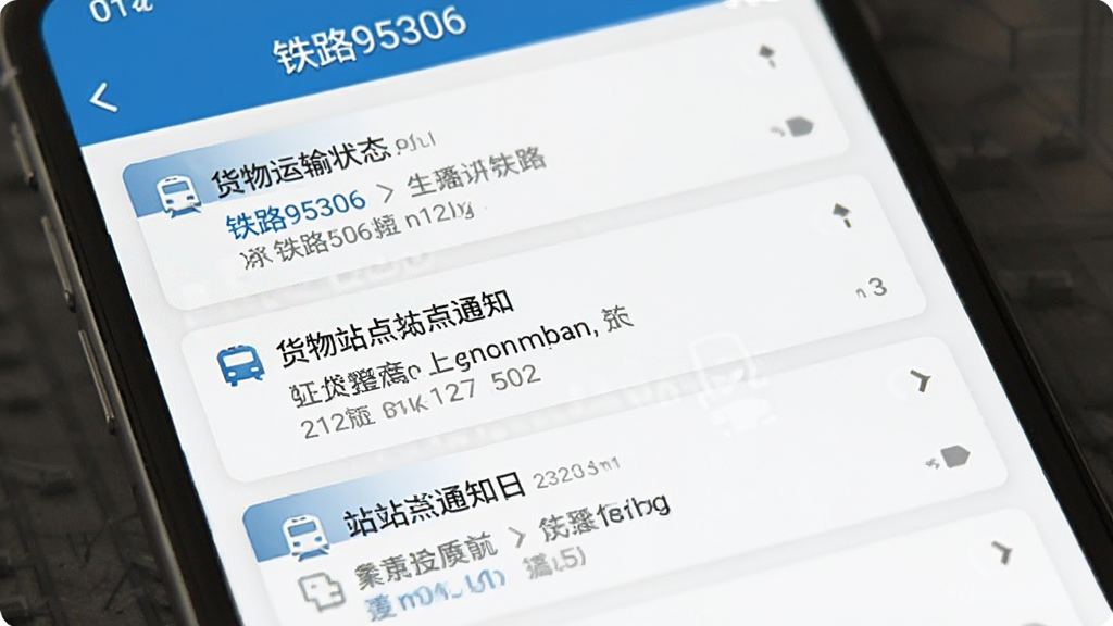 ��·95306Ӧ�õ���Ϣ֪ͨ���棬�ֻ���Ļ����ʾ����֪ͨ��Ƭ�������漰��������״̬���º�վ��֪ͨ��������