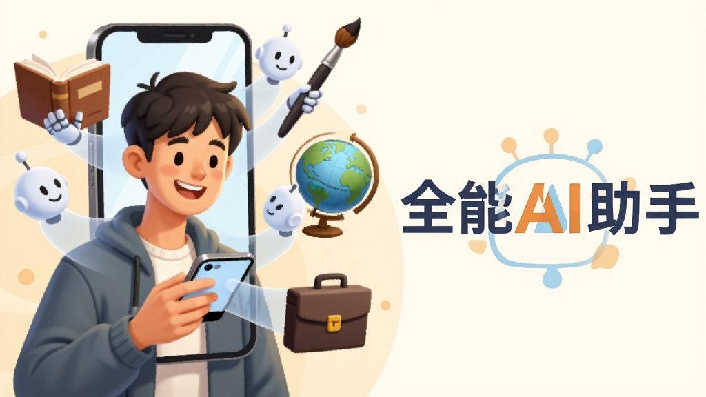 һ�ź���Ŀ����廭�����������һ���������з����������������ֻ���Ļ΢Ц���ֻ���Ļ����������͸�����������󣬷ֱ������鱾�����ʡ������Ǻ͹��İ��������Ҳ��ǡ�ȫ��AI���֡���Logo������ɫ����ů������������ɻ��ã����ʸɾ��޶���Ԫ�ء�