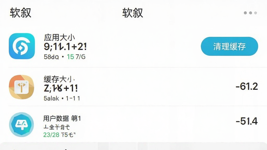 һ���ֻ��洢���������ͼ����������ʾ������App�Ĵ洢ռ�����飬����Ӧ�ô�С���������ݡ��û����ݵ���Ŀ�������������Ա��С��������桱��ť������Ϊ��ɫ��ͼ����࣬���ʵ�ã������������޶���Ԫ�ء�