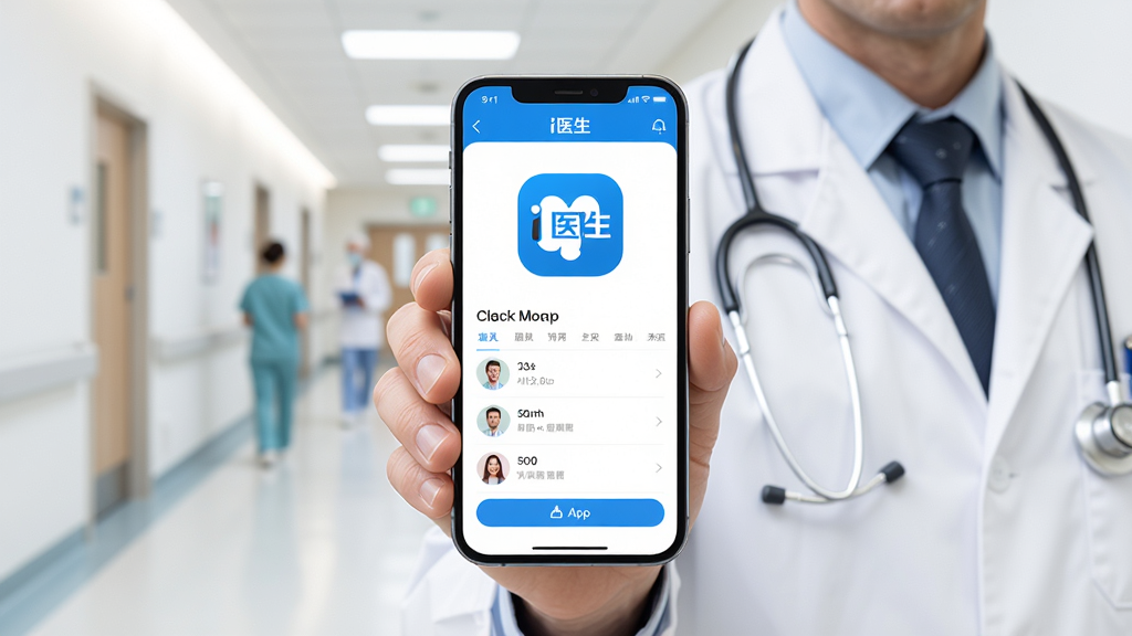 iҽ�� App �������չʾ������Ϊһλ���Ű״�ӵ�ҽ���ֳ������ֻ����ֻ���Ļ����ʾ iҽ�� ����ɫ��־�ͻ����б����棬������������ҽԺ���ȣ����־���ͻ���ֻ���Ļ�������רҵ��ϸ�����������ʸɾ����޶���Ԫ��
