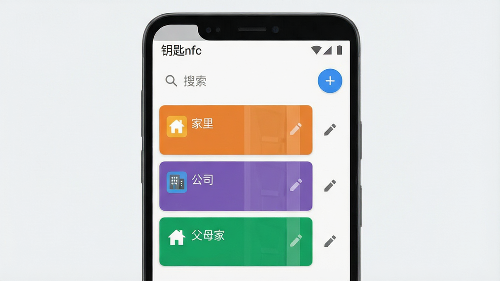 һ���ֻ�Ӧ�ý���չʾͼ������������һ����׿�ֻ�����Ļ��ʾ��Կ��nfc���Ŀ�Ƭ�����б����棬�б��������Ų�ͬ��ɫ���Ž�����Ƭ���ֱ��ע�š��������˾������ĸ�ҡ���ÿ�ſ�Ƭ�Ҳ��б༭ͼ�꣬����������������Ӱ�ť��������Ϊ��ƽ����ƣ�����Ϊǳ�Ұ�ɫ�����ʸɾ��������޶���Ԫ��