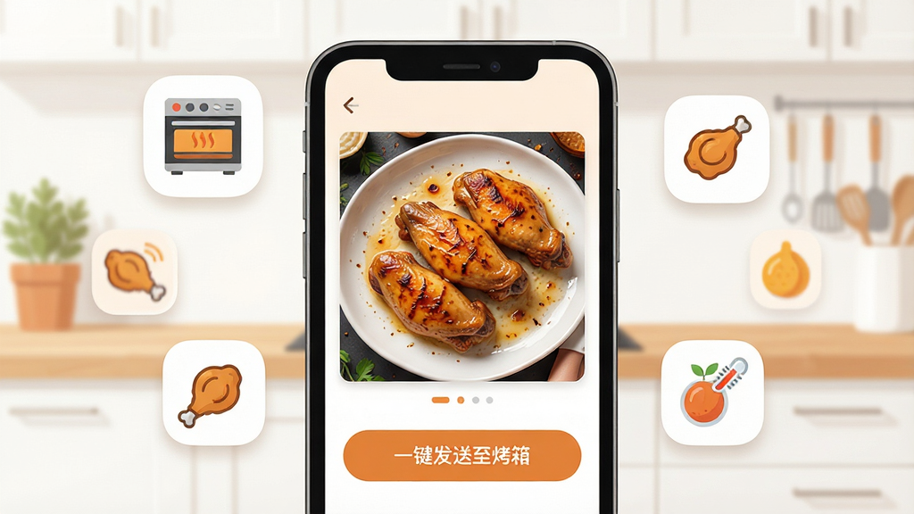 Home Connect App���ܲ��׹��ܽ���չʾͼ�������������ֻ���Ļ��д����Ļ����ʾһ������������ܲ��ף��·���һ����һ�����������䡱�İ�ť���ֻ���ΧƯ���ſ��䡢���ᡢ�¶ȼƵ�Сͼ�ꡣ�����Ǹɾ������ĳ���̨�档����ִ���ƽ��ɫ����ů��ϸ�����������ʸɾ����޶���Ԫ�ء�