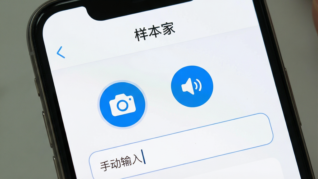 һ���ֻ���Ļ��дͼ��չʾ�������ҡ�App������¼����棬�����������հ�ť����������ͼ����ֶ�������û���������һ����������¼�����涥����ʾ�������ҡ�����������Ϊǳɫ����ťΪ��ɫԲ����ƣ�������ɾ����䣬��������