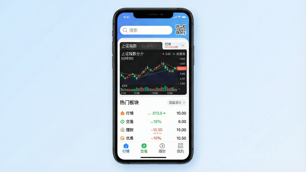 һ��չʾ��ʢͨAPP���Ľ�����ֻ�����ͼ�������������ֻ���Ļ����Ļ����ʾ��ʢͨAPP��ҳ���������������ɨ����ڣ��м�չʾ��ָ֤����ʱͼ�����Ű���ǵ����У��ײ������顢���ס����ơ��ҵ��ĸ�������ť�������Ǽ���ǳ��ɫ���䣬����ִ���ƽ��ϸ��Բ�󣬻��ʸɾ��޶���Ԫ�ء�