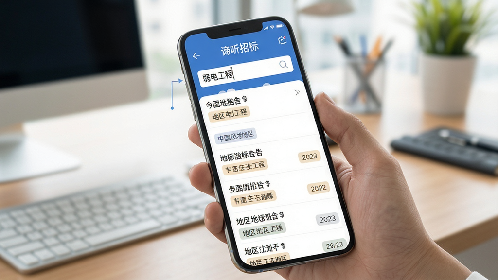 һ��չʾ�������бꡱAPP�������ܵ�ͼƬ��������һֻ�������ֻ����ֻ���Ļ����ʾ�������������ˡ����繤�̡��ĸ��֣��·����̵�����һ����������б깫���б���ÿ�����涼������ȷ�ĵ��������ڱ�ǩ��������ģ���İ칫��������������дʵ������������