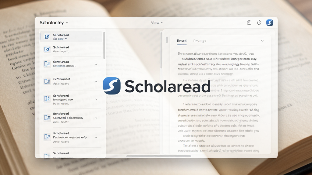 Scholaread �����Ķ����������棬չʾ�����ĵ��б����Ķ���ͼ����������͵���ҳ�ʸУ�����λ��ͻ�� Scholaread �� logo�����岼�ָɾ���ˬ������ִ���Լ��ϸ�ھ��£����ʸ��壬�޶���Ԫ��