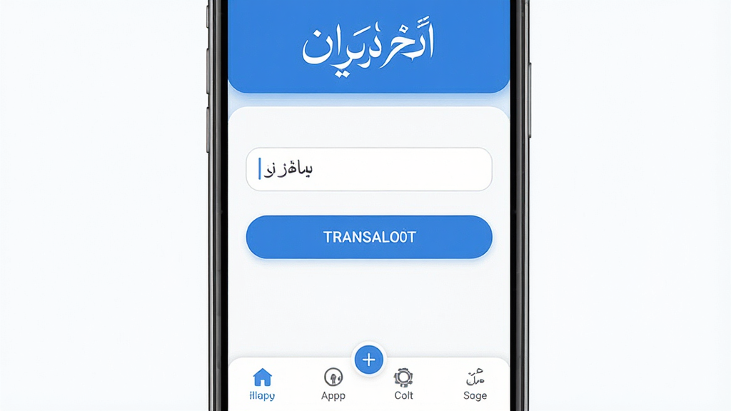 һ���ֻ���Ļչʾ�ڶ����﷭��ͨApp�������ͼƬ�������������ֻ�����ͼ����Ļ����ʾ�ڶ����﷭��ͨ��Ӧ�ý��棬�������ڶ����﷭��ͨ���ֱ�ʶ���м��������ͷ��밴ť���ײ��ǹ��ܵ����������岼�ּ������������ִ���ƽ����������ɫΪ����ϸ��Բ�󣬻��ʸɾ��������޶���Ԫ��