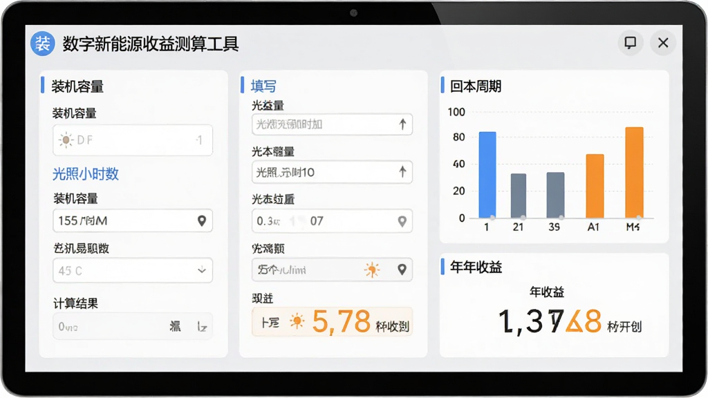 ��������Դ������㹤�߽��棬��Ļ������ʾ�����ͼ������������װ������������Сʱ��������д�����Ҳ��ǻر�������״ͼ�����������֣�����ǳ��ɫ��ͼ������ɫ�ͳ�ɫ���֣��Ű����룬���ʸɾ��޶���Ԫ��