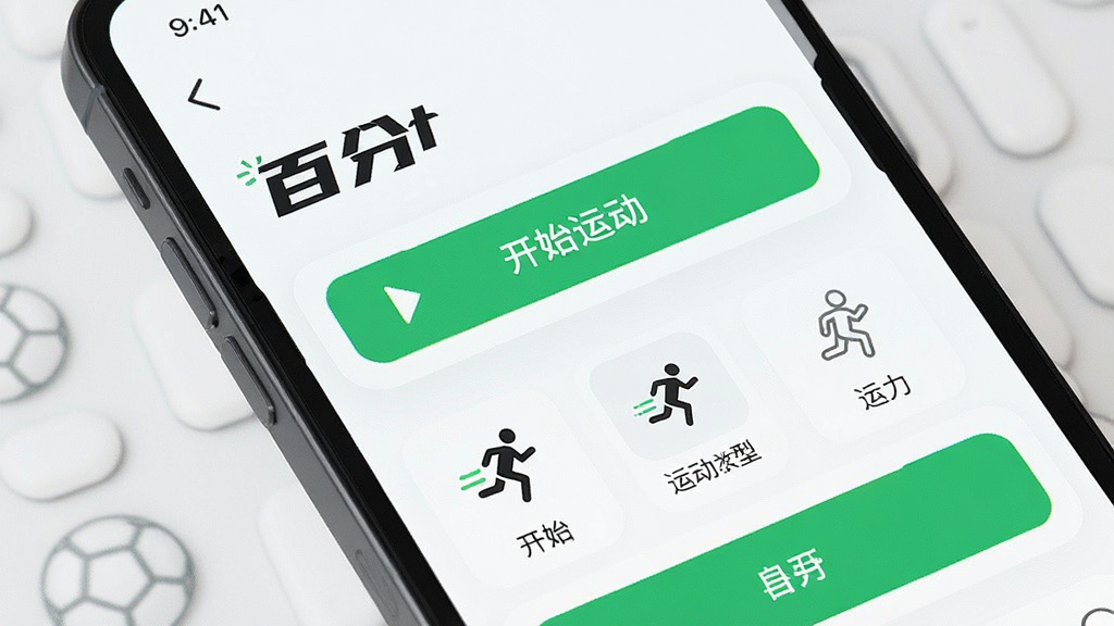 һ�š��ٷ���App�˶���¼ҳ�����дͼƬ���������ֻ���Ļ��ʾ����ʼ�˶�����ť���˶�����ͼ�꣬�������ֻ�����չʾ���Ű��࣬��񼫼�Ƽ��У�ϸ�ڰ����ܲ�С��ͼ�����ɫ������ť�����ʸɾ��޶���Ԫ��