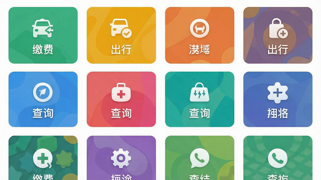 ���̷���App�Ĺ��ܷ�������ͼ��������չʾ�����ɫ���ܿ�Ƭ���ֱ��ע�ɷѡ����С���ѯ�����֣����ֳ�����״���У�����Ϊ��ɫ������ƽ����ƣ����������������޶���װ��