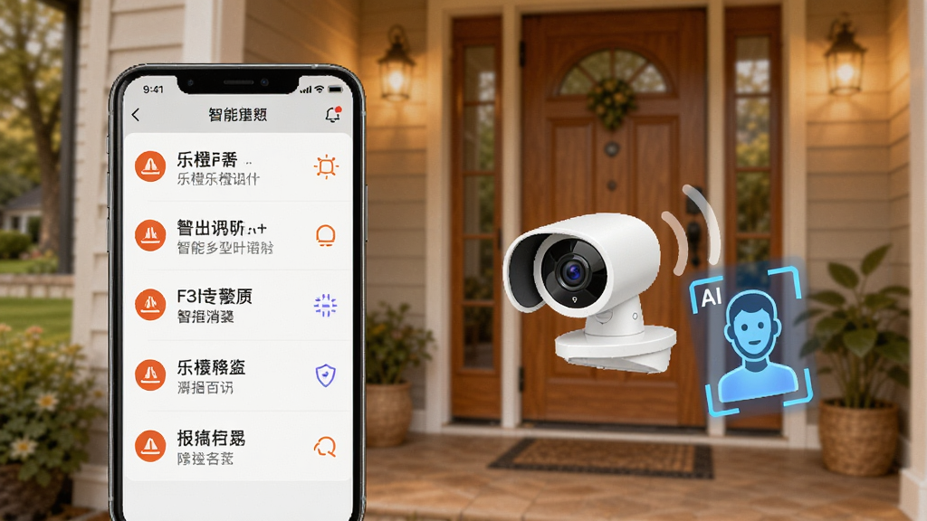 �ֳ�App���ܸ澯����չʾͼ��������һ���ֻ���ʾ�Ÿ澯��Ϣ�б����Ա�������ͷͼ���AI���μ���ʶ����������ܰ�ļ�ͥ�ſڳ����������������죬�����������޶���Ԫ��