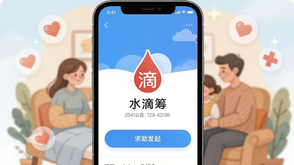 һ���ֻ���Ļչʾˮ�γ�APP�������ͼƬ��������������Ŀ��ˮ�γ��־����������ť����������ܰ�ļ�ͥ�����廭����Χ�����Ű��ĺ�ҽ��ʮ��ͼ�꣬����ɫ������ɫ�Ͱ�ɫΪ���������ů�ɾ������������޶���Ԫ��