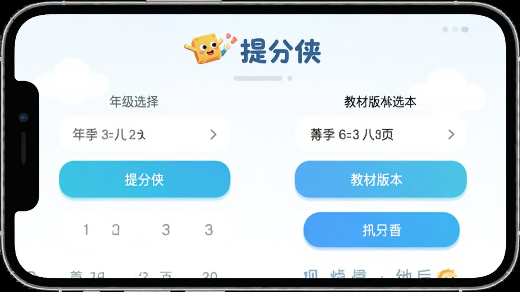�����������������ҳ�棬�ֻ���Ļ��ʾ�꼶ѡ��ͽ̲İ汾ѡ����棬�С����������ʶ�����������ˣ���ťͻ��������Ѻã���������