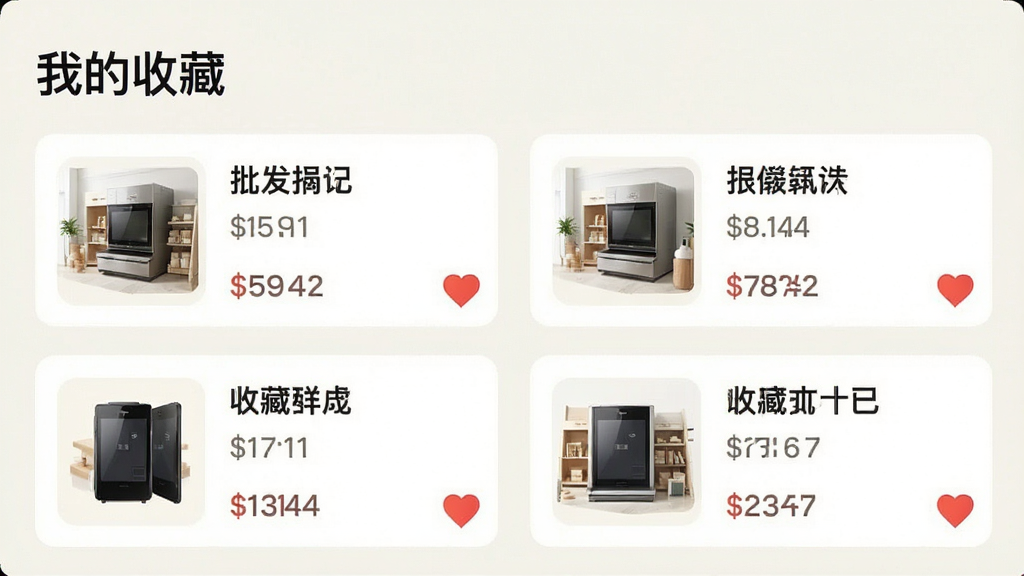 �ֻ�APP�ղؼн����ͼ���������⡰�ҵ��ղء����·������Ŷ����Ʒ��Ƭ��ÿ����Ƭ����Ʒ����ͼ�����ƺ������۸񣬿�Ƭ���½��к�ɫ����ͼ���ʾ���ղأ������Ǹɾ����װ�ɫ���������룬����Լ�ִ������������޶���Ԫ��