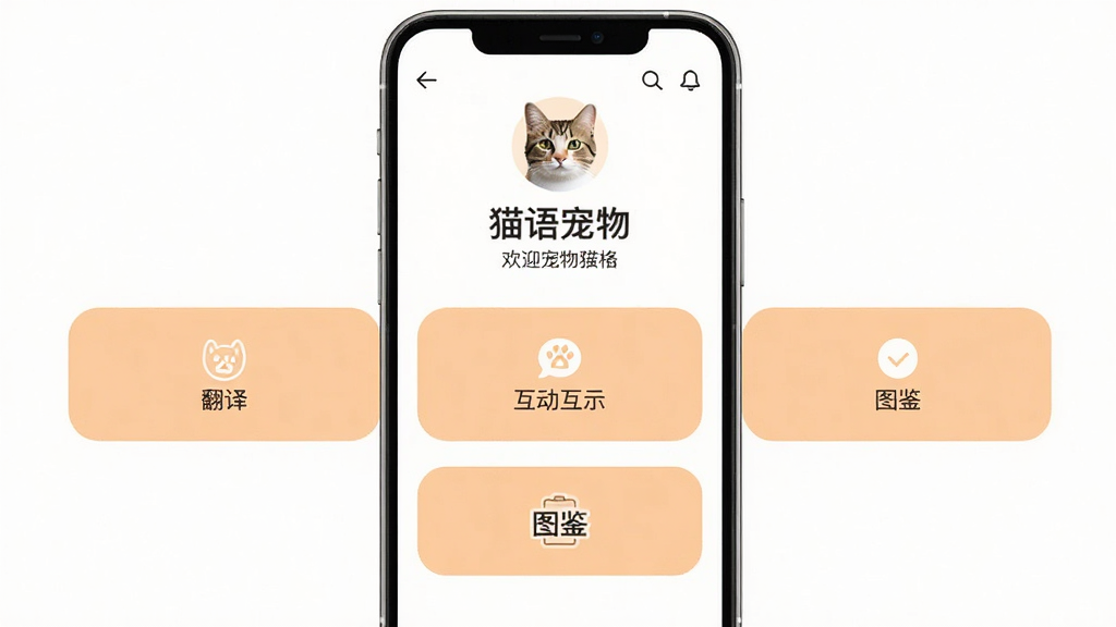 �ֻ�Ӧ�ý����ͼ�����ʾ��è������ҳ�棬������è��ͷ��ͻ�ӭ��м��Ƿ��롢������ͼ��������ť���ײ�û�й���������岼����ˬ���԰�ɫ��ǳ��ɫΪ��ɫ��������Լ�ִ������ʸɾ�����