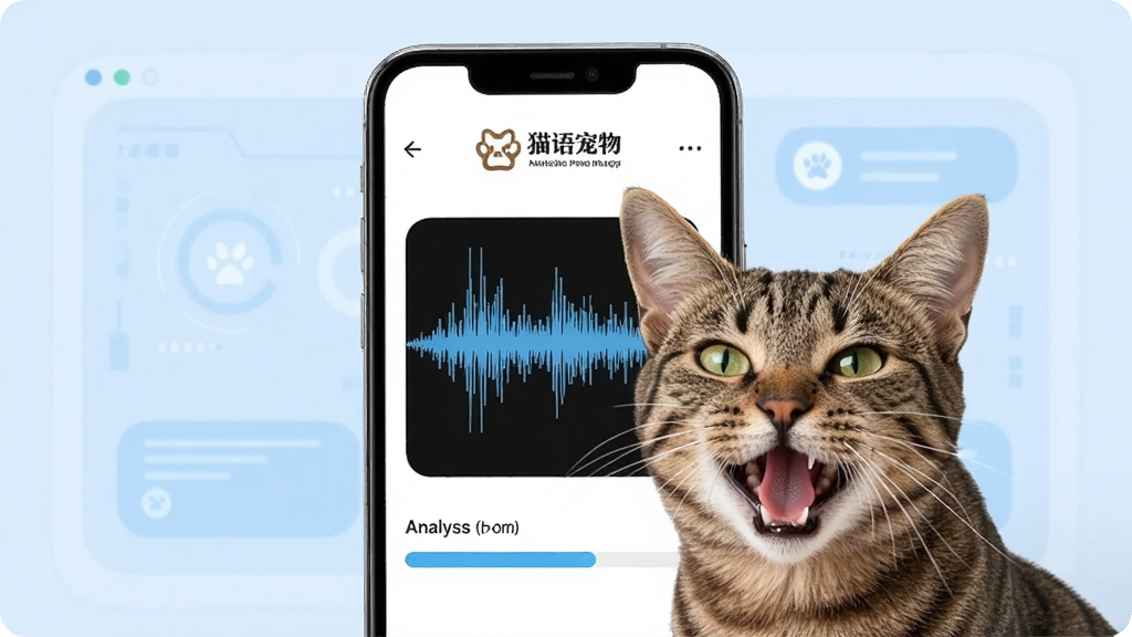һ��չʾè�����APP���ڷ���è����������ͼƬ������������һ���ֻ����ֻ���Ļ����ʾ����������ͼ�����ڷ����еĽ���������Ļ�Ϸ���è�����ı�ʶ���ֻ�ǰ����һֻ��������е��껨è��������ǳ��ɫ���ĿƼ��н���Ԫ�أ��������ִ���࣬ϸ�����������ʸɾ����޶���Ԫ��