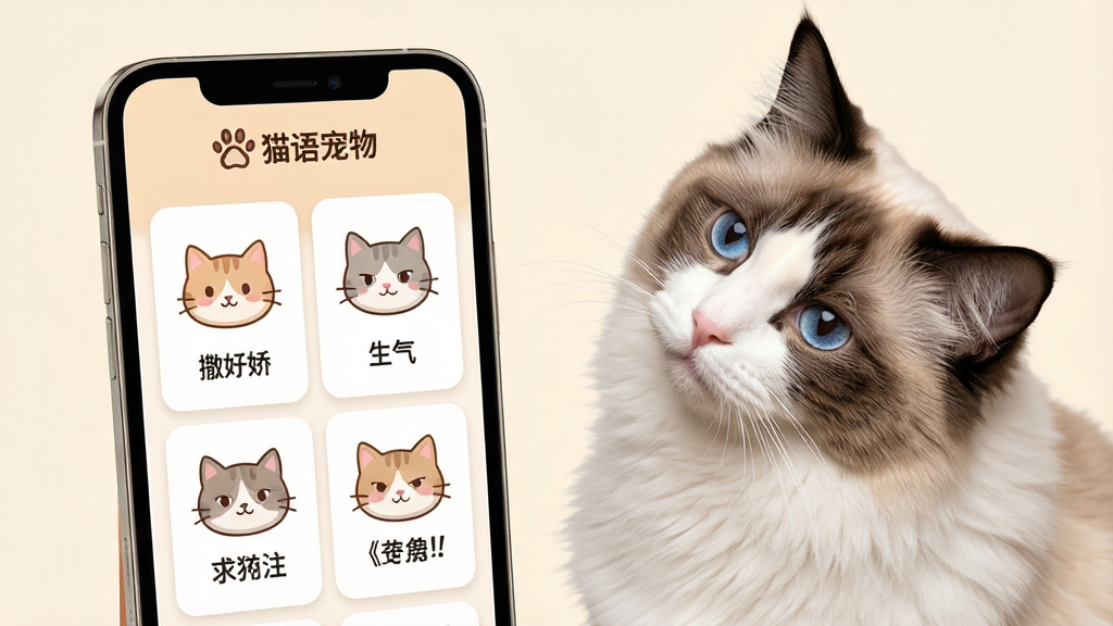 һ��չʾè�����APP����������ͼƬ���ֻ���Ļ�������Ŷ��è��ͷ��Ƭ��ÿ�ſ�Ƭ��ע�Ų�ͬ���������ƣ������������������ע�ȣ���Ļ�Ϸ���è���������ֱ�ʶ���ֻ��Ա���һֻ��żè����ͷ������Ļ����������͵��װ�ɫ������������ů�ɰ���ϸ�ڷḻ�����ʸɾ��������޶���Ԫ��