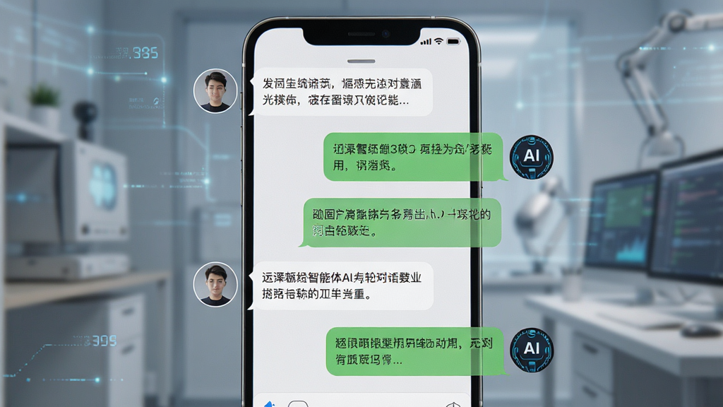 一张展示Deep超级智能体AI多轮对话功能的图片,主体是手机聊天界面,布局为左侧用户头像和右侧AI头像交替出现的长对话列表,排版工整,风格简约科技感,细节显示对话气泡文字清晰,画质干净无多余元素