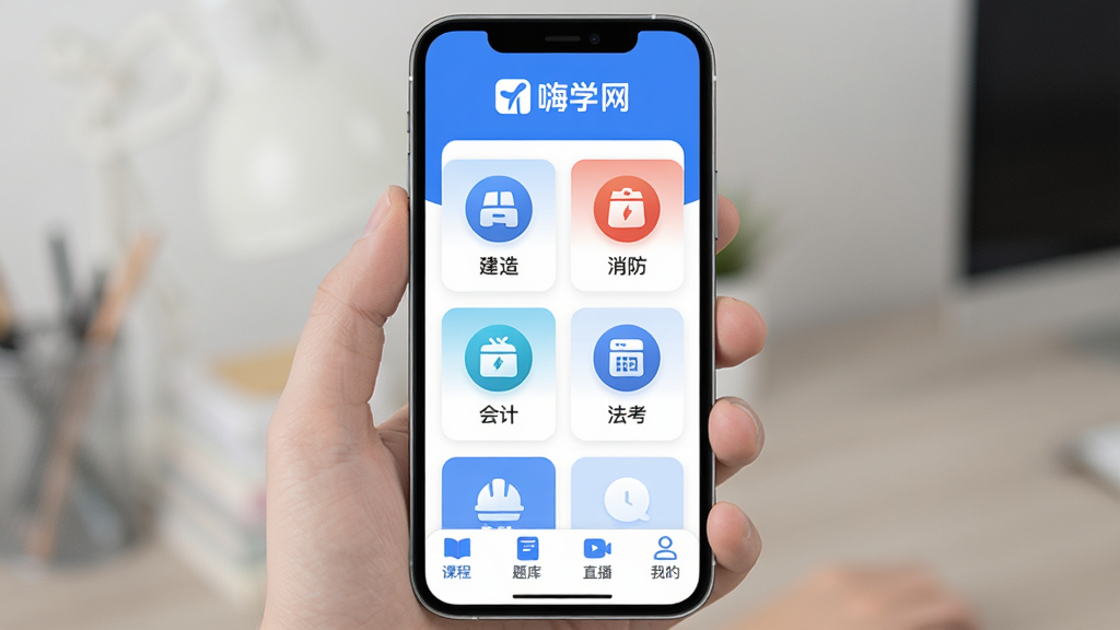 �ֻ���Ļ����չʾ��ѧ��App�����棬������ʾ