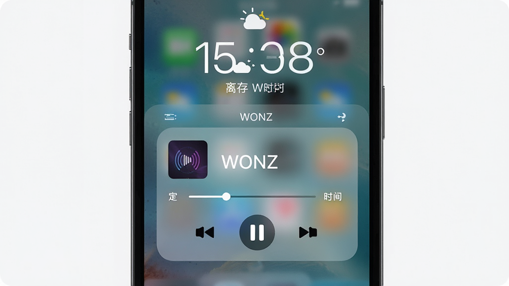 WONZ���߻������̨���Ź���չʾ������Ϊ�ֻ�����������ʾWONZ���ſ������������Ϸ�������ʱ���������м�ΪWONZ���ſ�Ƭ������Ƶ����Ͳ�����ͣ��ť���Ű������ʾ�����Ϊë����ģ��Ч����ϸ���ϲ��ſ�Ƭ���н������Ͷ�ʱʣ��ʱ�䣬���ʸ���ɾ��޶���Ԫ��