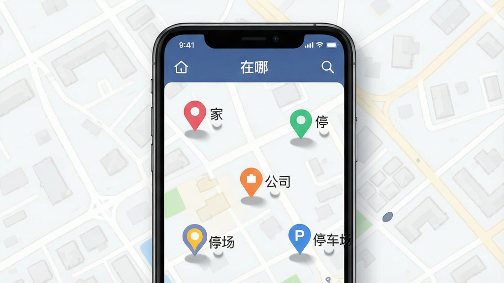 һ���ֻ���Ļչʾ��ͼ���棬��ͼ���ж����ɫ��ǵ㣬ÿ����ǵ��Ա������ֱ�ǩ�硰�ҡ�����˾����ͣ���������ֻ�������ʾ�����ġ�Ӧ�����ƣ������Ǽ��ĳ��нֵ���ͼ������Ϊ�ֻ����з��ã��������½ṹ���Ű�����������ִ���ƽ����ϸ�ڰ�����ǵ�����΢��Ӱ��Բ�ǣ����ʸ���ɾ��޶���Ԫ��