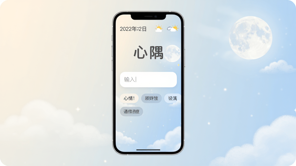 �ֻ���Ļ����չʾ�����������ǡ����硱App�Ľ��棬����ɫ��Ϊ��͵��װ��뵭�����䣬���沼�ּ�࣬������ʾ���ں�����Сͼ�꣬�м���һ��Բ�Ǿ��ε�������·��������ǩ��ť���������е������ƶ���¹��������������������ϸ��Բ�󣬻��ʸɾ����޶���Ԫ�أ�����������