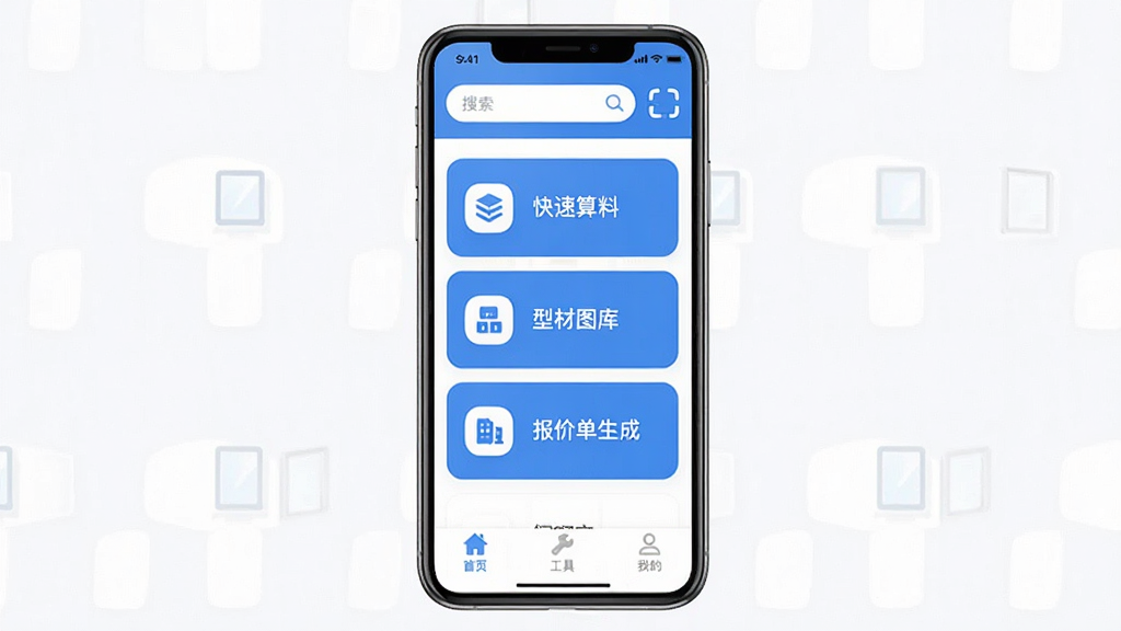 �Ŵ���APP������ȫòչʾ���ֻ���Ļ������ʾ�Ŵ���ƹ��߽��棬��������������ɨһɨͼ�꣬�м��ǿ������ϡ��Ͳ�ͼ�⡢���۵�������������ڿ�Ƭ���ײ�������Ϊ��ҳ�����ߡ��ҵģ��������������ɫ����ƽ����Ʒ��ͼ��Բ���࣬�����ɾ��޶���װ�Σ��������������ֱ�ע���Ŵ�����