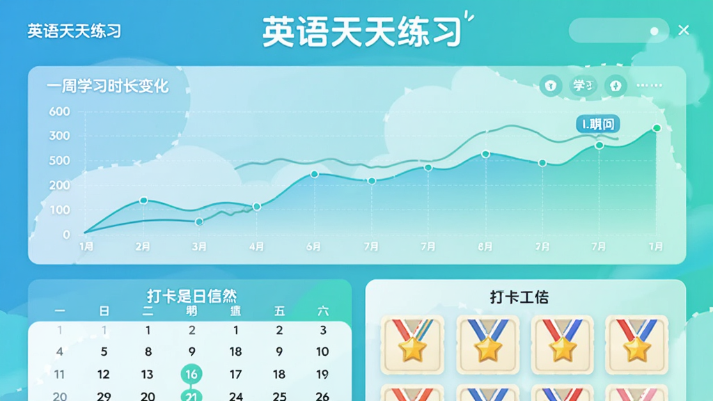 Ӣ��������ϰ ѧϰ����ͳ��ҳ�棬����ͼչʾһ��ѧϰʱ���仯���·��д�������ѫ��ǽ����������Ӣ��������ϰ�����������ˬ������ɫ�������ʸɾ�
