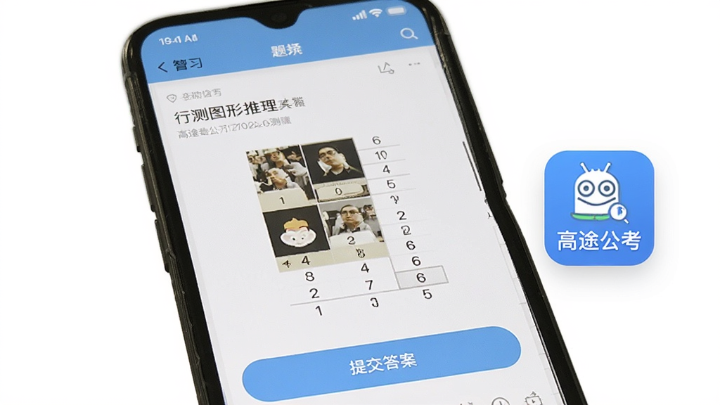 �ֻ���Ļչʾ��;����APP�������ϰ���棬��Ļ������һ���в�ͼ�������⣬�·��С��ύ�𰸡���ť���Ҳ������š���;�����������ܷ���ͼ�꣬����Ϊ����ɫ�����ɾ����࣬�����������޶���Ԫ��