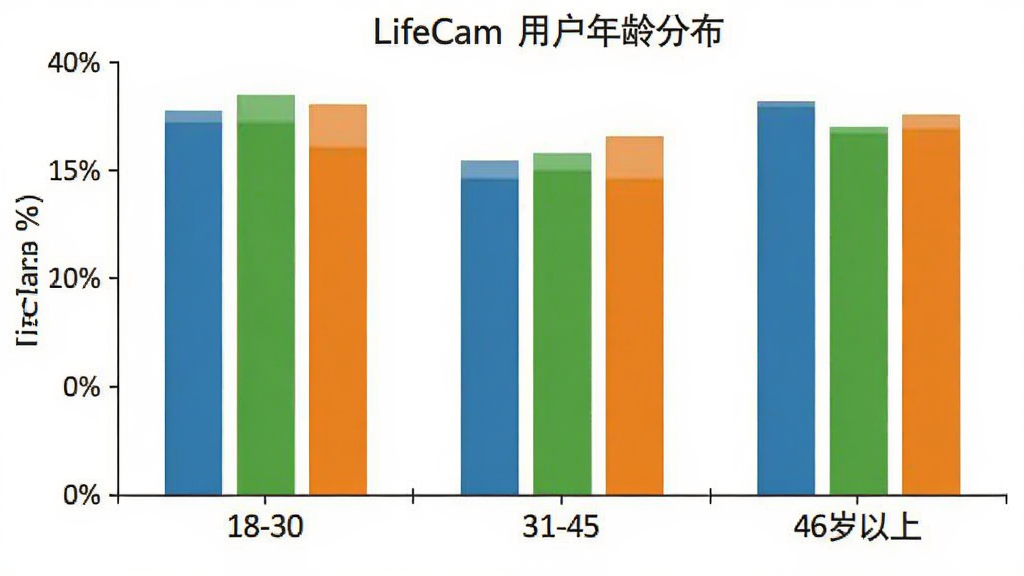 LifeCam �û�����ֲ���״ͼ�������������18-30��31-45��46�����ϣ������ǰٷֱȣ�������ɫ�ֱ�Ϊ�����̡��ȣ�ͼ������������࣬���ʸɾ��޶���Ԫ��