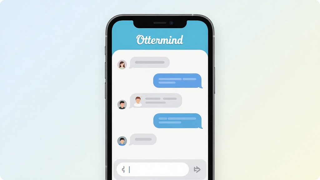 һ��չʾOttermind�ֻ�Ӧ���������ͼƬ�������������ֻ���Ļ����Ļ����ʾOttermind�ĶԻ����棬������Ottermind���ֱ�ʶ���м����������ݣ��ײ�������򣬱���Ϊ����ǳɫ���䣬����ִ���ƽ��ϸ��Բ�󣬻��ʸɾ��������޶���Ԫ��