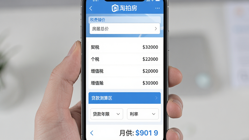 �ֻ���Ļ����ʾ�����ķ���˰�Ѽ��������棬�Ϸ��Ƿ����ܼ�������м���˰����ϸ�б���������˰����˰����ֵ˰����Ŀ�Ͷ�Ӧ���·��Ǵ�����������д������޺�����ѡ�񣬵ײ���ʾ�¹����������������࣬����������������ɫ�����ʸɾ�