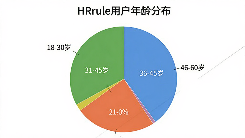 һ��չʾ��ͬ������û�ʹ�á�HRrule���ı�״ͼ��ͼ������Ϊ��HRrule�û�����ֲ�������Ϊ18-30�ꡢ31-45�ꡢ46-60���������飬��ɫ���������ݱ�ǩ��ȷ����������񣬻��ʸɾ��޶���Ԫ��