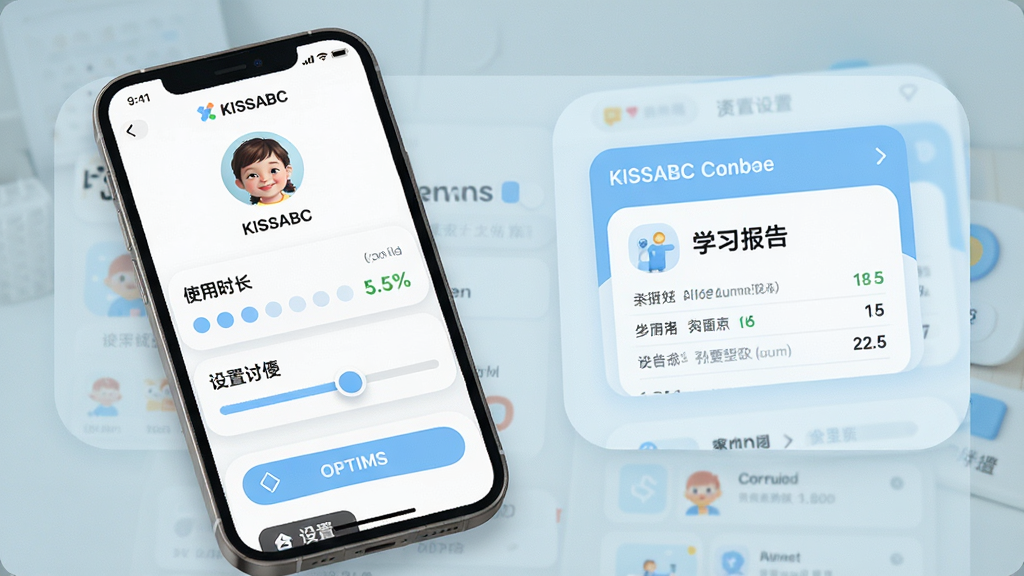 KISSABC�ҳ��ܿغ�̨���棬������ʾ�ֻ���Ļ�ϵ�ʹ��ʱ�����û����ѧϰ���濨Ƭ������Ϊ��������ͷ���м����ݸ������ײ�����ѡ�������ִ���ɫ���԰�ɫ��ǳ��Ϊ����ϸ��Բ�󣬻��ʸɾ��޶���Ԫ��