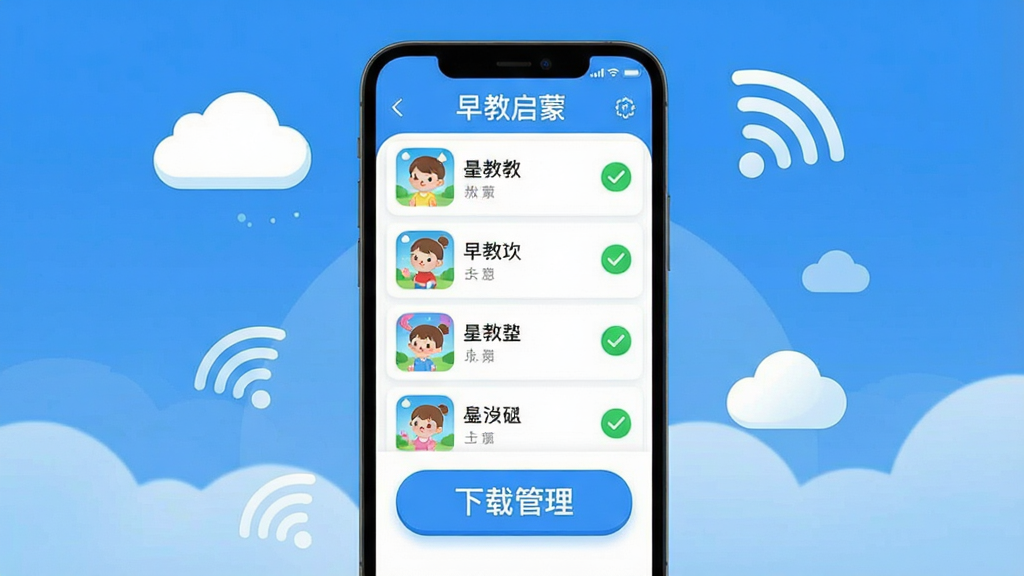 �������App���߻��湦��չʾͼ������������һ���ֻ����棬��Ļ����ʾ������ɵĶ��貥���б������м��׶����Ա���������ɵ���ɫ�Թ�ͼ�꣬�����·���һ����Ŀ�����ع�����ť���������ֻ����С���Χ���ƶ��WiFi�źŵ�ͼ���׺���Ű���ֱ�ۣ����Ϊ�����ִ��ı�ƽ����ƣ�ϸ���ϰ�ťԲ��ͼ��������ɫ��������Ϊ�������ʸ���ɾ��޶���Ԫ�أ�ͼƬ��������ʾ��������ɡ�