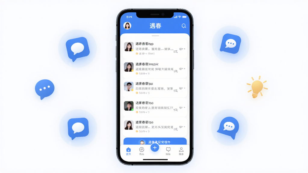 �����罻����������չʾ������Ϊһ�������ֻ�����Ļ��ʾ����App�������б��͵ײ������������ּ���������Ű���������ɫΪ��������ִ���ƽ����ϸ��Բ�󣬻��ʸɾ��޶���Ԫ�أ��ֻ���Χ����͵��罻ͼ���׺�����廭����������