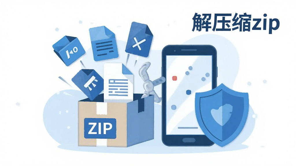 һ�ű�ƽ�����Ĳ廭��������һ���ֻ����ڽ�ѹһ�����С�ZIP�������İ����������зɳ������ļ�ͼ�꣬�ֻ��Ա���һ������ͼ�������ȫ�������������죬ɫ������ɫ�Ͱ�ɫΪ�������С���ѹ��zip�����ֱ�ʶ�����ʸɾ����޶���Ԫ��