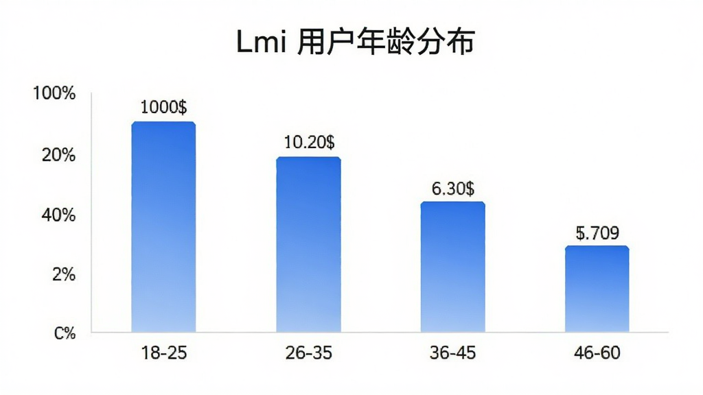Lmi App�û�����ֲ���״ͼ������Ϊ�����18-25��26-35��36-45��46-60������Ϊ�û�ռ�ȣ���״ͼ��ɫ����ɫ����Ϊ���������ɾ���࣬���ݱ�ǩ�����ɼ�������ִ���ƽ�����ʸɾ���ͼƬ�д��С�Lmi �û�����ֲ�������