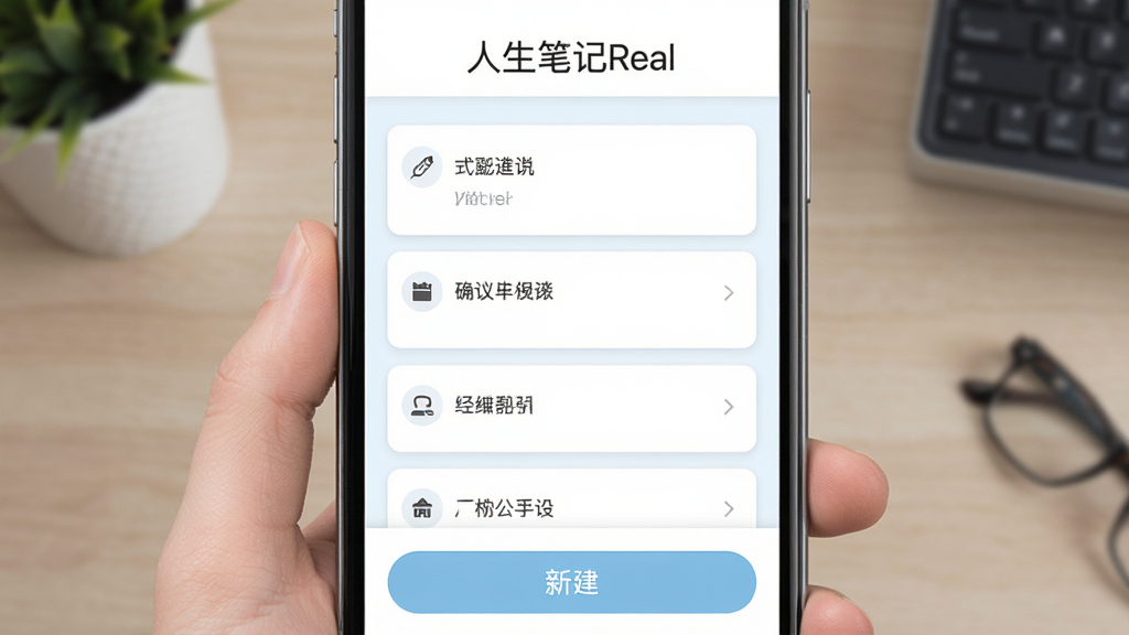 �����ʼ�Real �ֻ�Ӧ�������棬��ɫ�͵���ɫΪ��ɫ����������ʾ�������ʼ�Real���������м��Ǽ��ıʼ��б���Ƭ���ײ����½���ť�����岼����ˬ������ִ���ƽ�����ʸɾ��޶���Ԫ��
