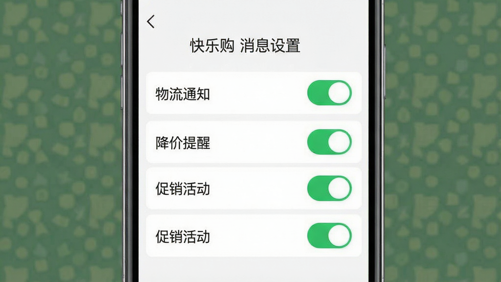 һ��չʾ�����ֹ���APP����Ϣ���ý������ͼ���������ֻ���Ļ���������б���ʽ�Ŀ��ذ�ť������������֪ͨ�����������ѡ����������ѡ��Ű��࣬����ƽ����ϸ���Ͽ��ذ�ťΪ��ɫ����״̬������������ʾ�����ֹ� ��Ϣ���á������ʸɾ����޶���װ�Ρ�