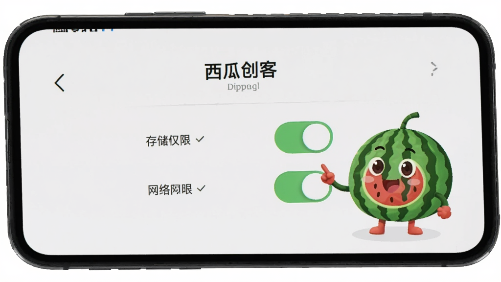 һ���ֻ���Ļ��ʾ�����ϴ��͡�App�İ�װȨ�����ý��棬�������д洢Ȩ�޺�����Ȩ�޵Ŀ��ذ�ť���Ա���һ����ͨ���Ͻ�ɫ��ָ����������������ˣ��������������ʸɾ�