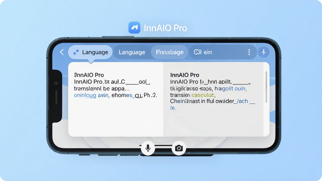 һ��չʾInnAIO Pro��������ȫò��ͼƬ���������ֻ���Ļ��ʾ������棬����Ϊ��������ѡ�������м���ԭ�������Ķ������򣬵ײ�����˷������ͼ�꣬�Ű�������������ִ���ƽ����ϸ��Բ�󣬻��ʸɾ��޶���Ԫ�أ�����Ϊǳ��ɫ���䣬��Ļ����ʾ���֡�InnAIO Pro��