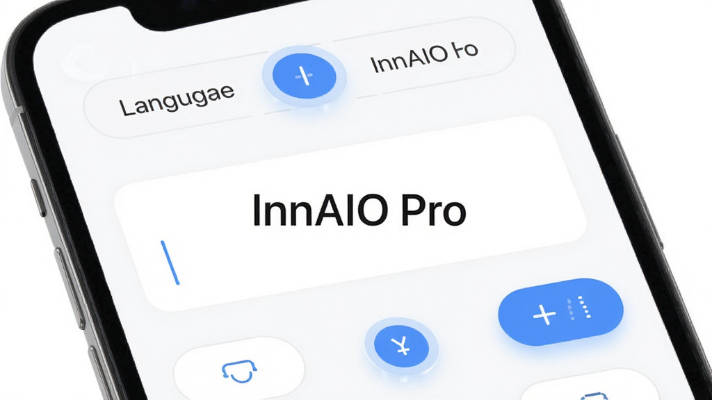һ��չʾInnAIO Pro��������޹���ص��ͼƬ���������ֻ���Ļ��ʾ�ɾ��ķ��������棬����Ϊ�Ϸ�����ѡ���м�������·����ܰ�ť���Ű漫�򣬷����ˬ�ִ���ϸ���ϰ�ť��΢����Ч��������Ϊ����ɫ�����ʸɾ��޶���Ԫ�أ���Ļ������ʾ���֡�InnAIO Pro��