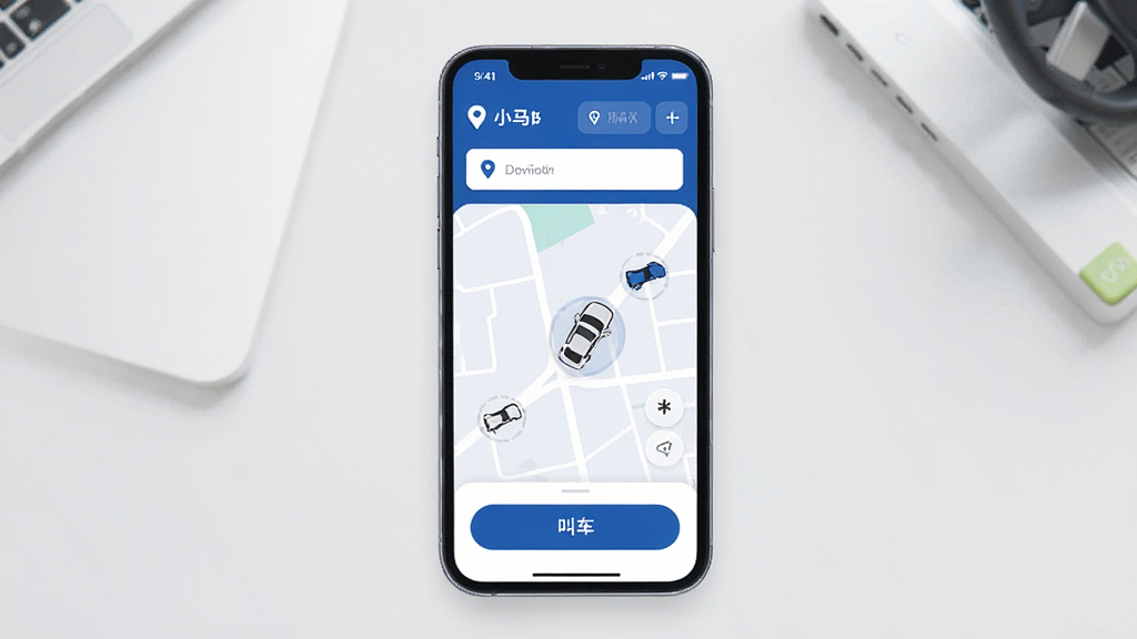 һ��չʾС������App���Ľ����ͼƬ������������һ�������ֻ�����Ļ��������ʾ��С������App�������棬����������ɫ��Ϊ���������ж�λ��Ŀ�ĵ�������м��ǵ�ͼ�ͳ���ͼ�꣬�ײ��ǽг���ť�����ּ�����ˣ��Ű����롣����ִ��Ƽ��У�ϸ��Բ�󣬻��ʸɾ��������޶���Ԫ�ء�