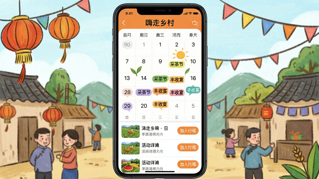 һ�š�������塱App�Ļ���������ͼ���ֻ���Ļ��ʾ��һ��������ͼ��ĳЩ�����ϱ�ע�ˡ��ɲ�ڡ��������硱�Ȳ�ɫ��ǩ���·��б�չʾ�����ͼ����г̰�ť���������ֻ���������쳡�����е����Ͳ��죬���������죬����������������Ŀ���޶���Ԫ��