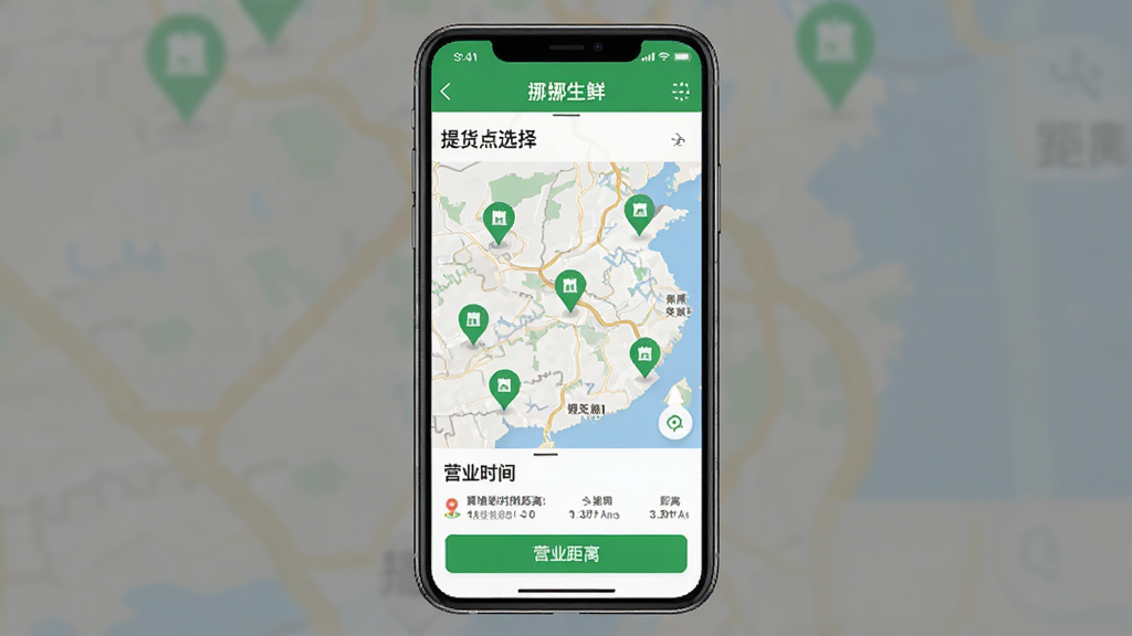 һ���ֻ�APP���������ʾ��ͼ�������������ֻ���Ļ����Ļ����ʾ��ŲŲ���ʡ��������ѡ��ҳ�棬��ͼ�ϱ�ע�˼�����ɫ�������ͼ�꣬�·���Ӫҵʱ��;�����ʾ�������ʵ�ã����ʸɾ����޶���Ԫ��
