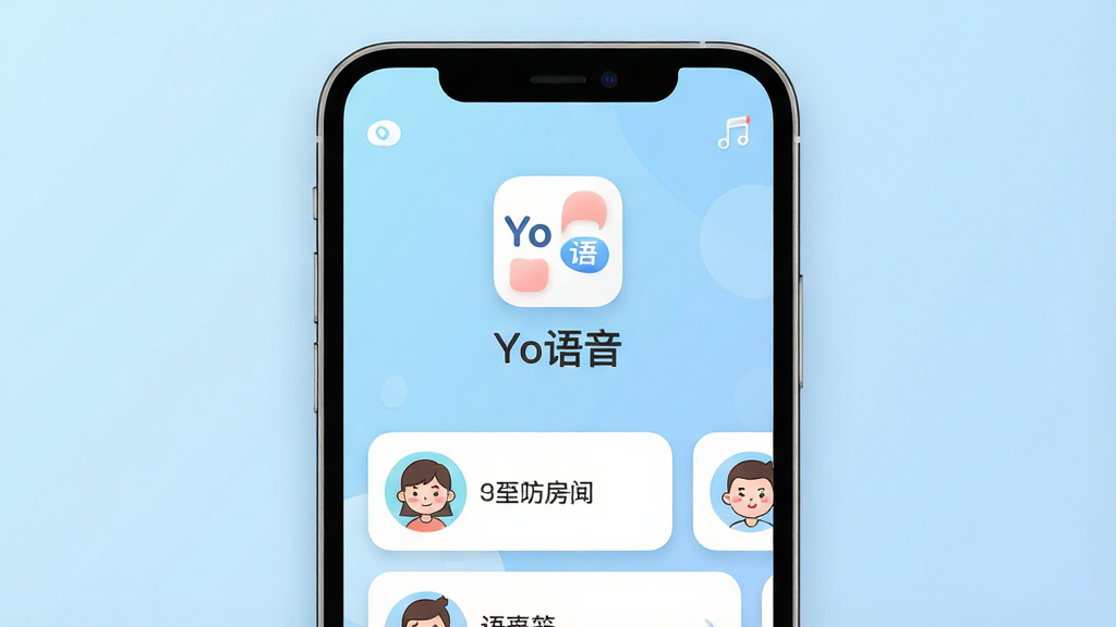 һ��չʾYo����App���Ľ����ȫòͼ��������һ�������ֻ���Ļ����Ļ������ʾYo������Logo�����ơ�Yo���������·��Ǽ����������俨Ƭ����Ƭ���п�ͨͷ��ͷ������ƣ�������ǳ��ɫ���䣬���ּ�࣬�Ű�������������ִ���ƽ����ƣ�ϸ�ڰ���Բ��ͼ�ꡢ��͵���Ӱ�����ʸɾ��������޶���Ԫ��