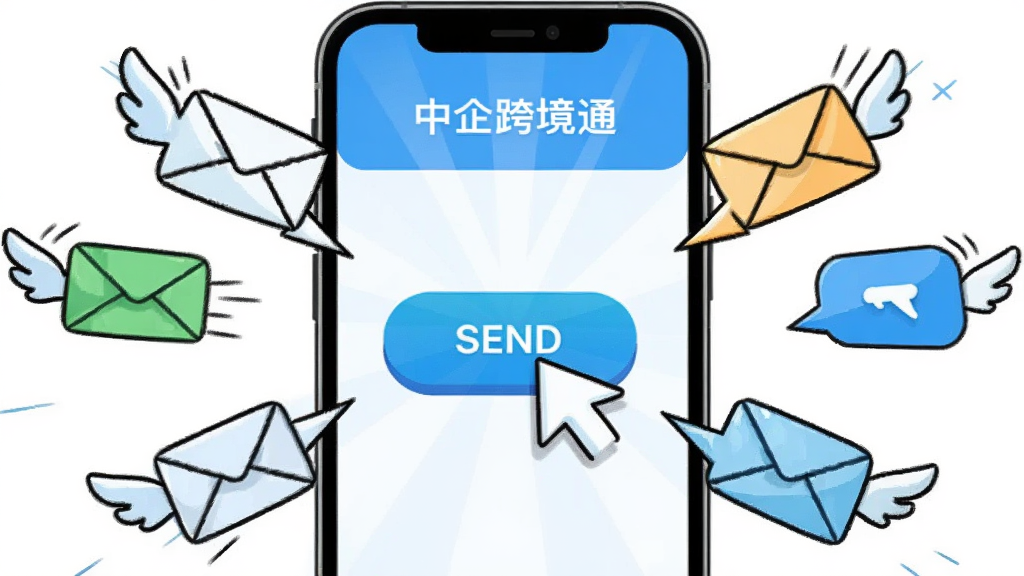 һ��չʾ������羳ͨ���������﹦�ܵ���ͼ��������һ���ֻ���Ļ����Ļ����ʾһ�����Ͱ�ť������Ķ���Ч������ť��Χ���ʼ�����Ϣ���ݷ���ͬ���򣬲����Է��Ͱ�ťΪ���ģ��Ű������ܷ�ɢ������Ƕ�̬�廭�磬ϸ�������ݴ���С���ļ�����ͣ������������ɾ����޶���Ԫ�ء�