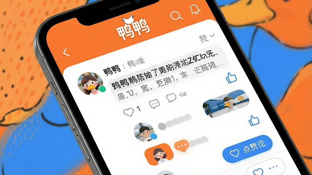 һ��չʾѼѼApp�ڲ����������ͼƬ���������ֻ���Ļ��ʾ�Ŷ�̬��Ϣ�������û�ͷ���������ݺ͵������۰�ť������ɫ�ʻ��ã��Գ�ɫ����ɫ��׺����������������ִ���ƽ��ϸ�ھ��£����ʸɾ��޶���Ԫ�أ���Ļ�Ϸ��С�ѼѼ������